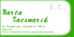 marta kacsmarik business card