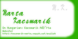 marta kacsmarik business card